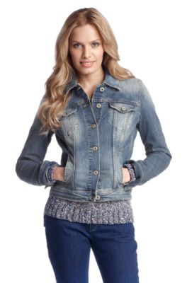Denim jacket with button placket 'Lodia1 sand'
