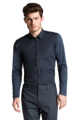 Slim fit shirt with Kent collar 'Ender'