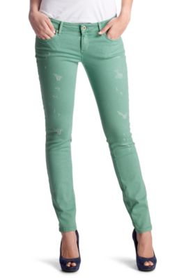 Jeans with distressed details 'Lunja mint'