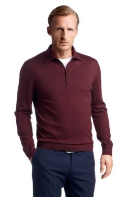 Gebreide polo&acute;Nerino` van zuivere scheerwol