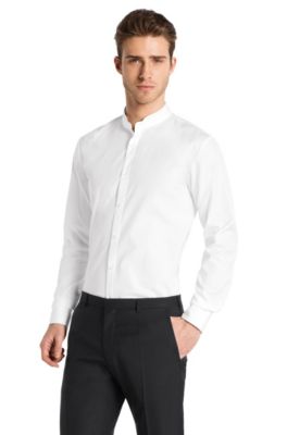 Slim fit casual shirt + stand-up collar 'Endrik'
