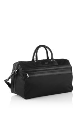 Weekender in nylon twill and leather 'Meint'