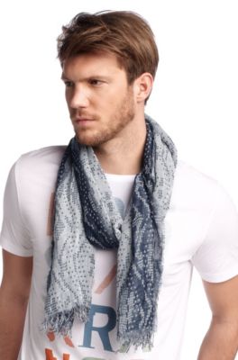 Linen/cotton scarf 'Native'