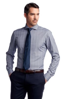 Business shirt with a woven check design &lsquo;Christ
