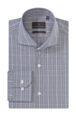 Business shirt with a woven check design &lsquo;Christ