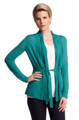 Wrap-over cardigan in silk/viscose 'F4617'