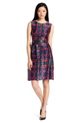Printed silk dress 'Kalilas'