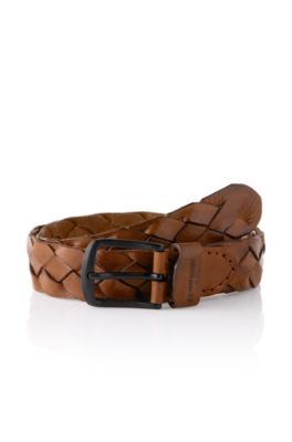 Leather belt with metal buckle 'Jonnio'