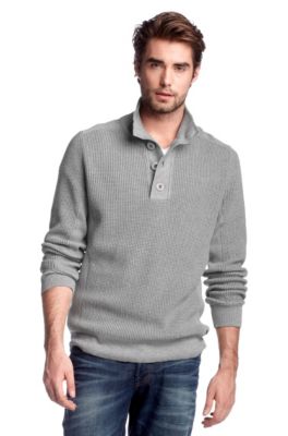 Pure cotton knit zip-neck sweater &acute;Kerl`