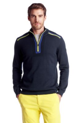 Zip-neck sweater with stand-up collar 'Zenner'