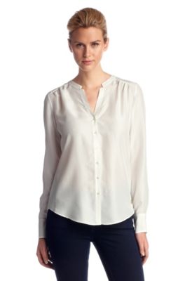 Collarless silk blouse 'Rosalia'