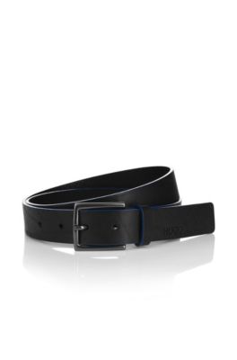 Ceinture en cuir &agrave; boucle &agrave; ardillon, Genaro