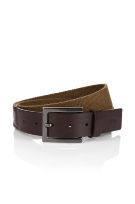 Leather mix belt with a pin buckle 'Gorino'