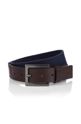 Leather mix belt with a pin buckle 'Gorino'