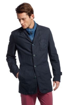 Coat in linen/cotton/resin 'Oment-D'