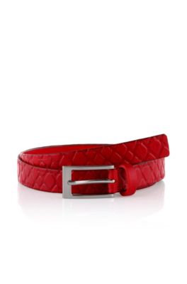 Cowhide leather belt with embossing 'Grayla'