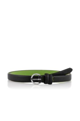 Leather belt with round buckle 'Giodie'
