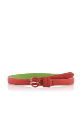 Leather belt with round buckle 'Giodie'