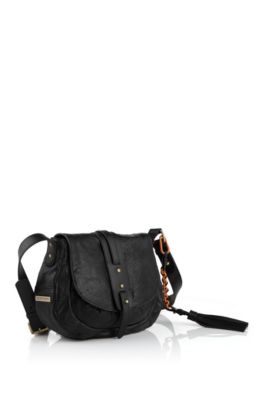 Lamb and calfskin leather shoulder bag 'Veronik'