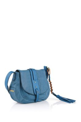 Lamb and calfskin leather shoulder bag 'Veronik'