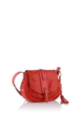 Lamb and calfskin leather shoulder bag 'Veronik'