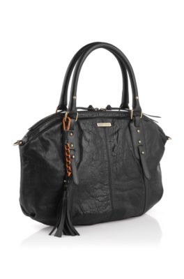 Lamb and calfskin leather bag 'Vivjane'