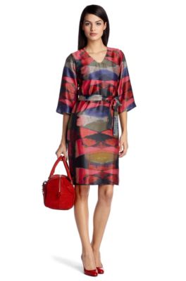Kleid &acute;Diemala` aus reiner Seide, Gemustert