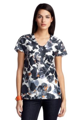 Tunic made of a silk/cotton blend 'Illankan2', Patterned