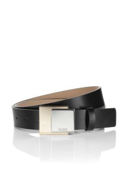 Leather belt with plaque buckle 'Lamira'