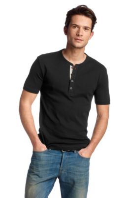 T-Shirt &acute;Trust` mit Knopfleiste am Ausschnitt