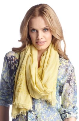 Cotton/wool/viscose scarf 'Nirieam'