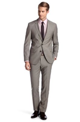Suit in pure new wool 'Huge1/Genius1', Beige