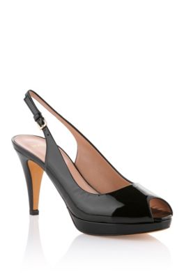 Peep toe in patent calfskin leather 'Edine-V'