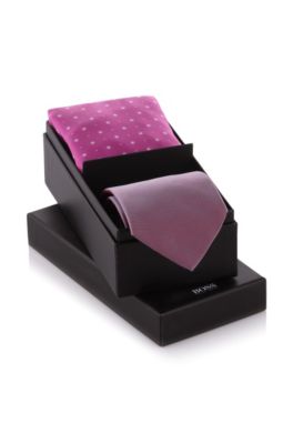 Silk gift set 'Set tie+pocketsquare'