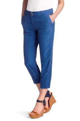 Silk chinos with rolled-up hem 'Anissa1'