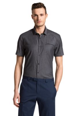 Slim fit casual shirt with Kent collar
