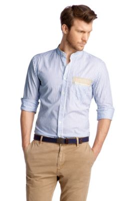 Slim-Fit Freizeit-Hemd &acute;ChegueE` mit Stehkragen