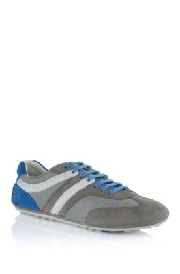 Tennis en cuir velours m&eacute;lang&eacute;, Detin