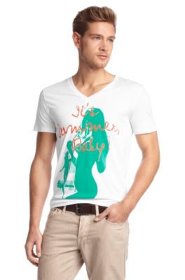 T-Shirt &acute;Tullo 1` mit V-Ausschnitt