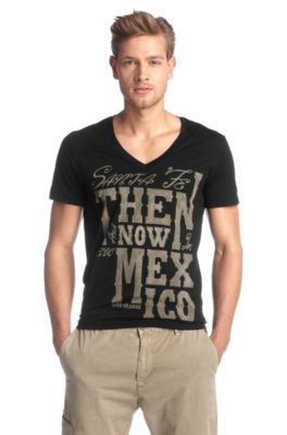 V-neck T-shirt 'Think 1'