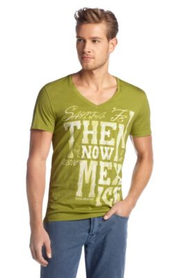 V-neck T-shirt 'Think 1'