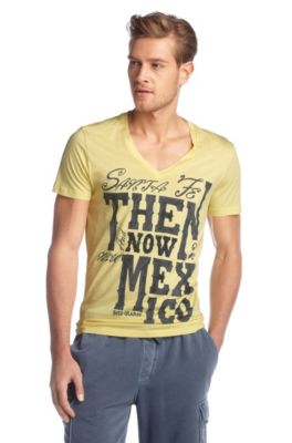 V-neck T-shirt 'Think 1'