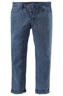 Cast denim en lin m&eacute;lang&eacute;, Orange25 coloured