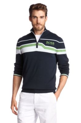 Blended cotton zip-neck sweater 'Zelchior Pro'
