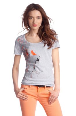 T-shirt &acute;Tisland` met ronde hals