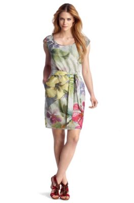 Printed X-line dress 'Akasusa-W'