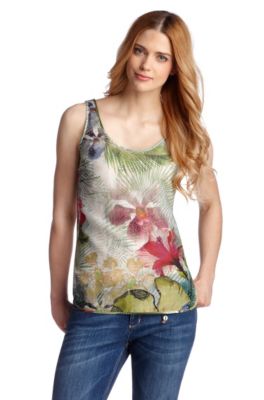 Top &agrave; bretelles &agrave; motif floral, Kahotaru-W
