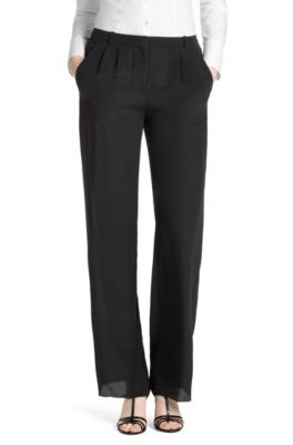 Silk trousers with waist pleats from HUGO