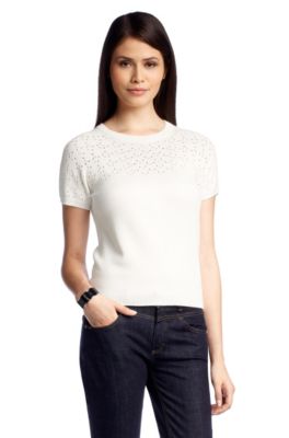 Knitted T-shirt + an open-work pattern 'F4709'