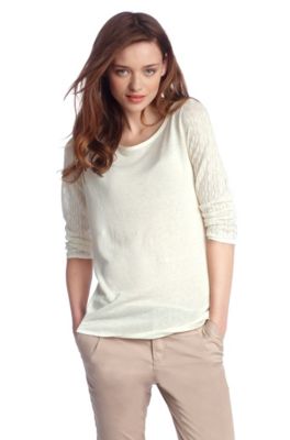 Linen sweater with linen 'Itaka'